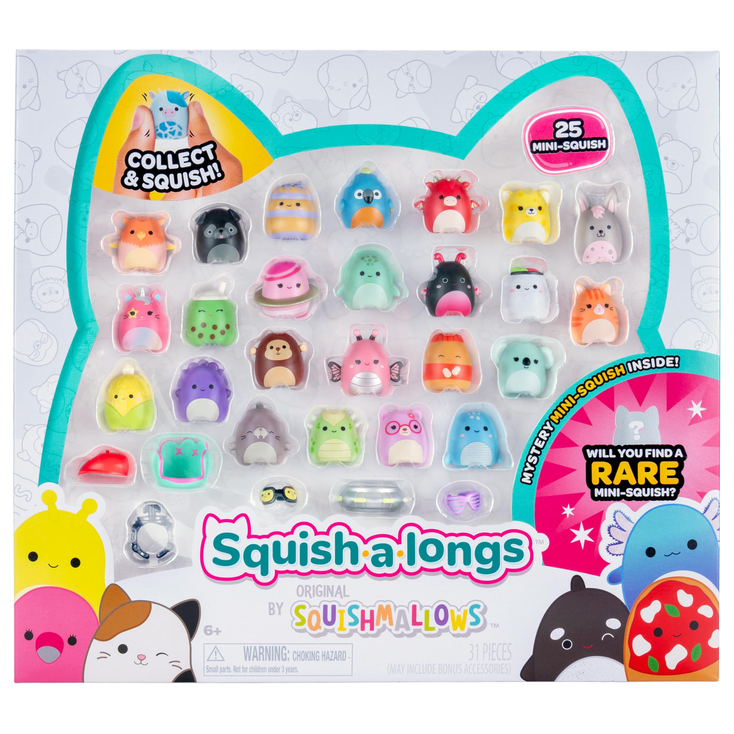 Squish-a-longs Mini-Squish 25-pack front view for portable collecting