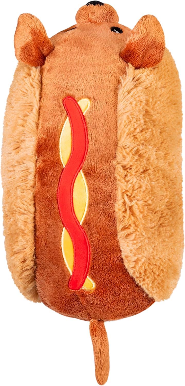 Squishable Mini Dachshund Hot Dog front view, playful collectible plush