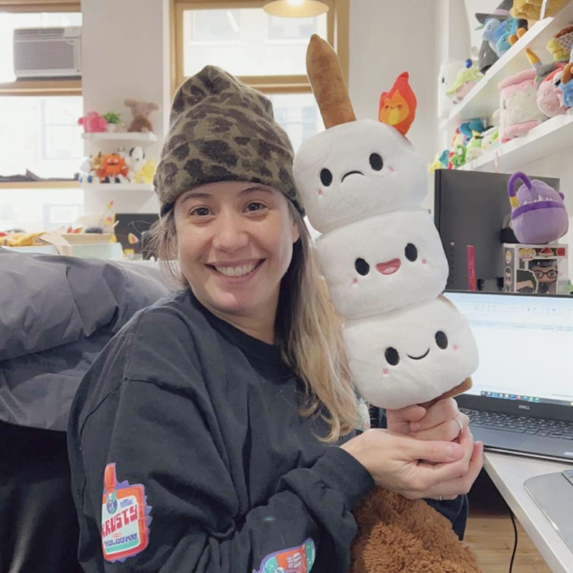 Squishable Mini Marshmallows on a cozy bedside setup for gentle comfort.