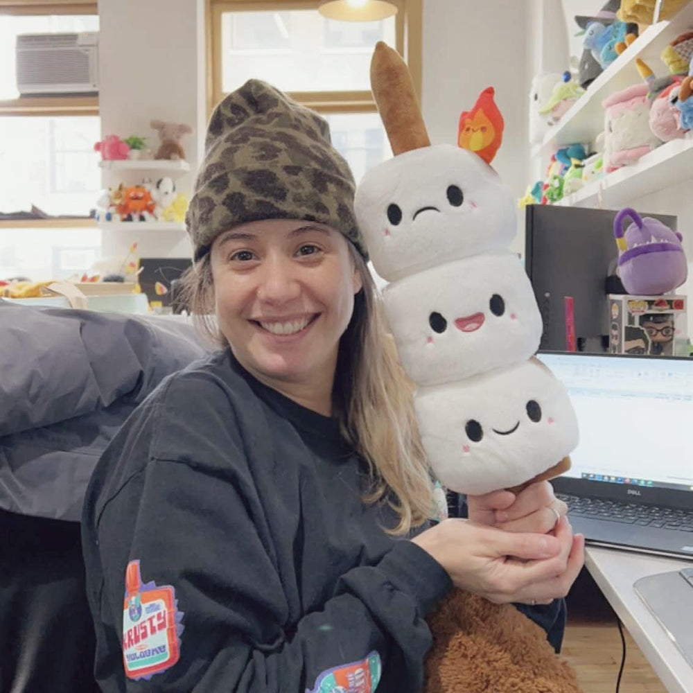 Squishable Mini Marshmallows on a cozy bedside setup for gentle comfort.