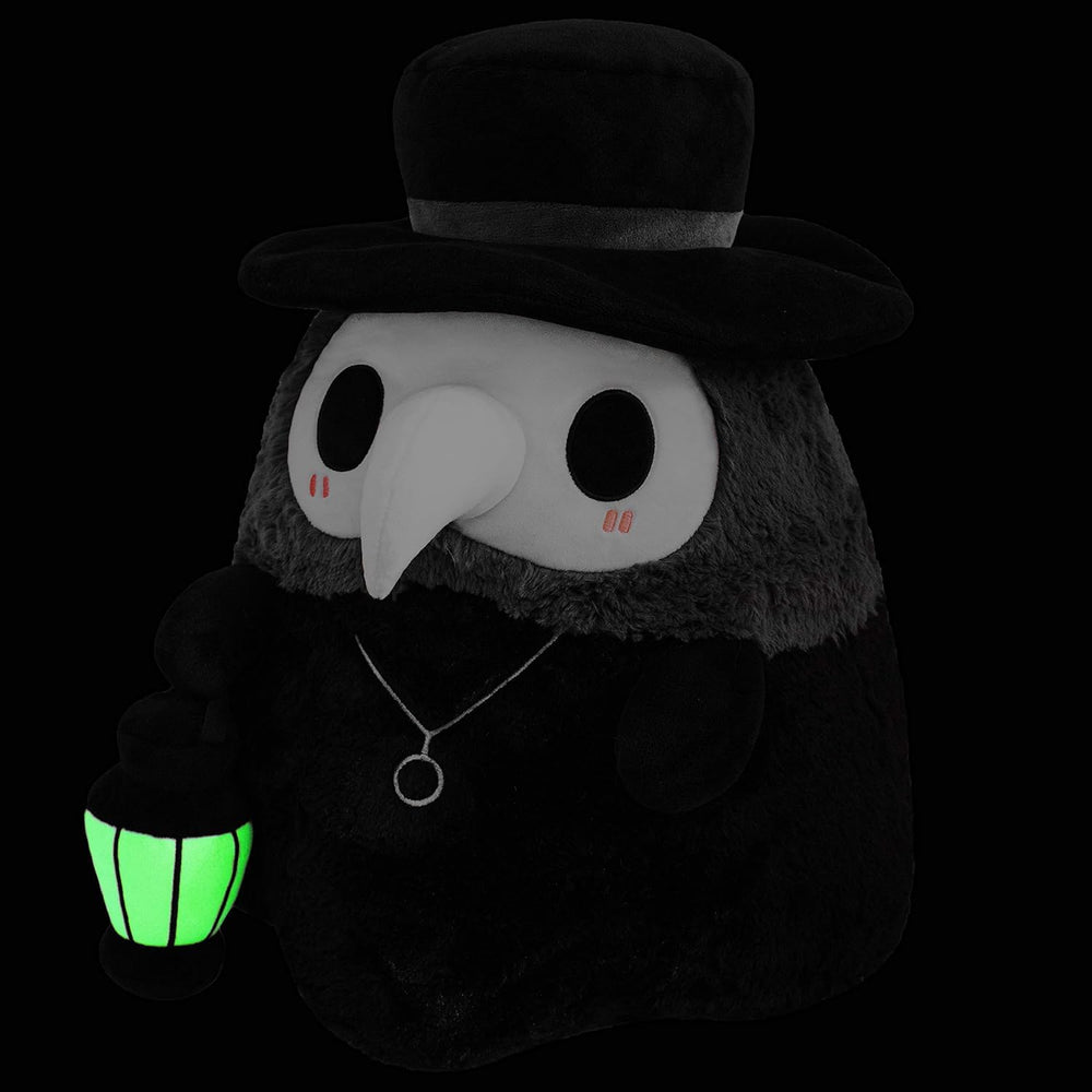 Squishable Plague Doctor 17in soft fur texture close-up, ultra-soft plush for comforting hugs.