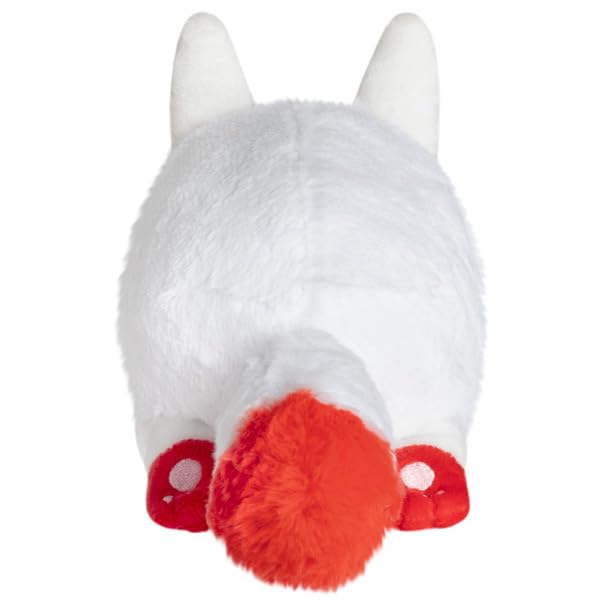 Squishable Snugglemi Snackers Kitsune with bean-weight base for stable desk display.