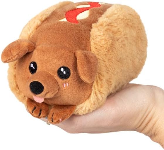 Squishable Snugglemi Snackers Dachshund Hot Dog full view, ideal desk cuddle companion.