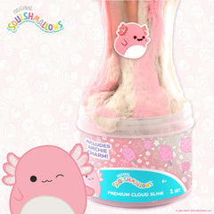 Squishmallows Archie close-up of smooth, stretchable pink and cream slime texture for sensory fun