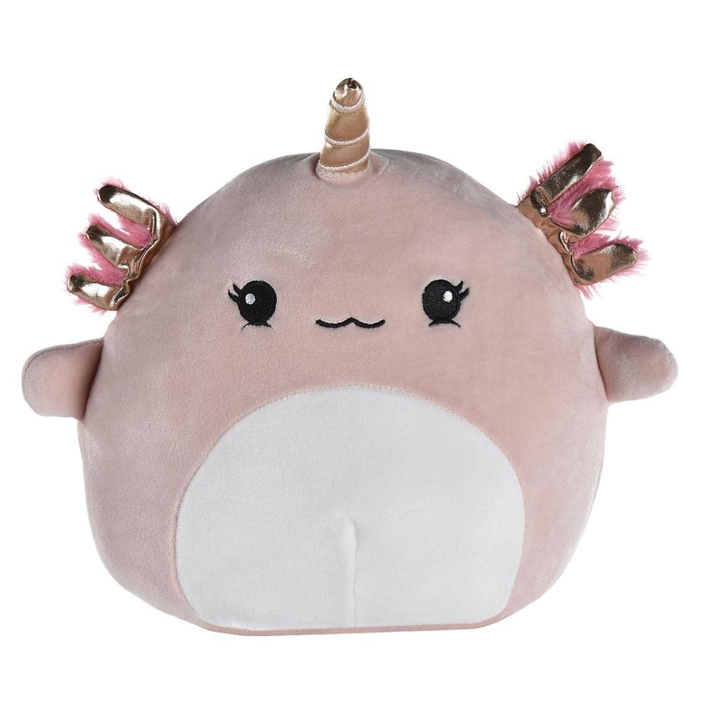 Squishmallows axolotl scented plush packaging detail highlighting scent and gift appeal