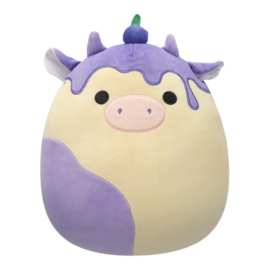 Squishmallows Benito plush front view shows ultrasoft fabric for cuddles.