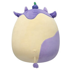 Squishmallows Benito 12in side view emphasizes portable size for travel.