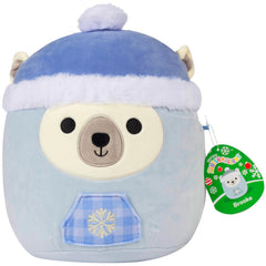 Squishmallows Brooke 10-inch Christmas polar bear front view, perfect cuddle buddy for kids.