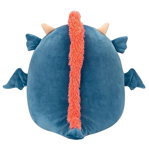 Squishmallows Carin blue dragon ultrasoft fabric close-up emphasizes touchable softness.
