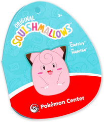 Squishmallows Clefairy plush sleepover scene, friendly friend for bedtime routines.