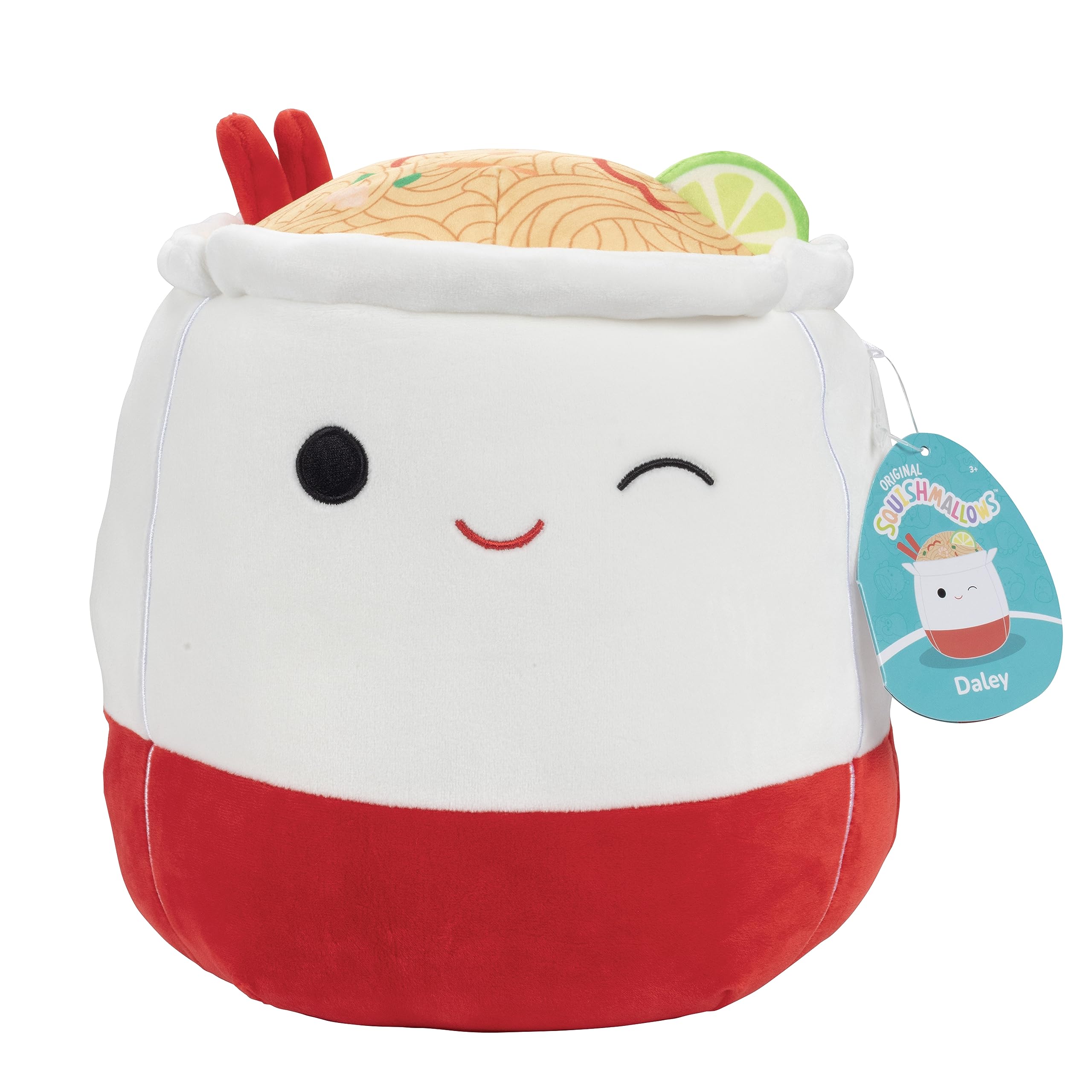 Squishmallows Daley ramen noodles soft plush for cozy cuddles and travel comfort.
