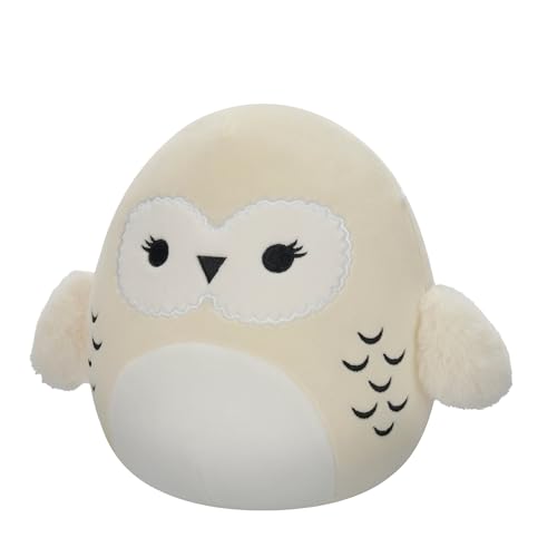Squishmallows Hedwig plush side view highlighting feather texture for realistic display.
