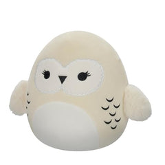Squishmallows Hedwig plush side view highlighting feather texture for realistic display.