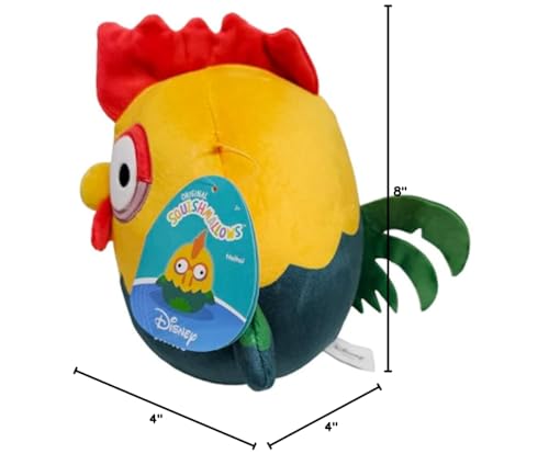 Squishmallows Hei Hei Rooster plush close-up, soft fabric details enhance cozy playtime.
