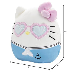Sanrio Squishmallows Hello Kitty Heart Glasses 8-Inch – Official Plush by Jazwares, 2025 Limited Edition