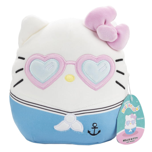 Sanrio Squishmallows Hello Kitty Heart Glasses 8-Inch – Official Plush by Jazwares, 2025 Limited Edition