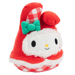 Squishmallows Hello Kitty My Melody 8-inch plush with Christmas details, perfect for seasonal display.