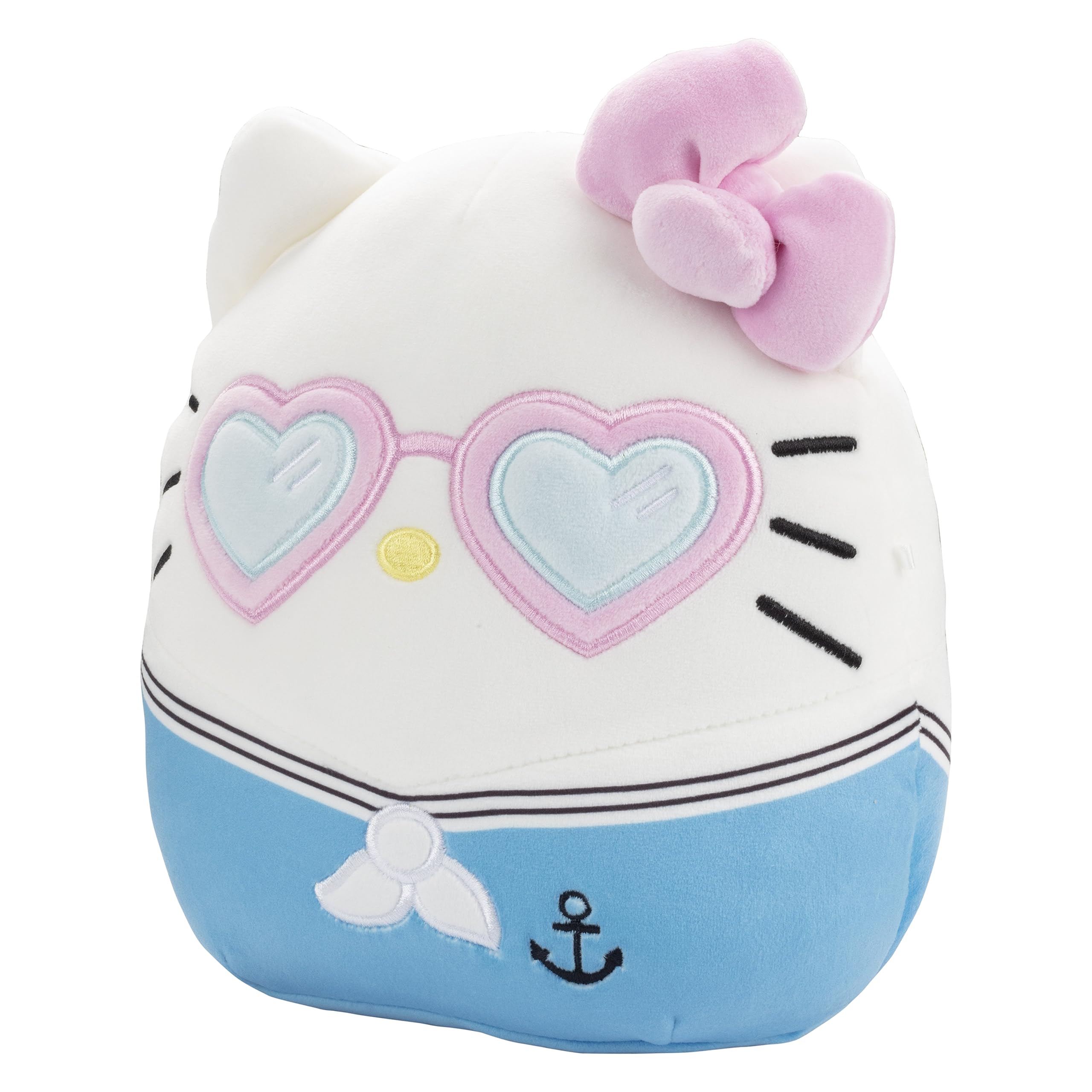 Sanrio Squishmallows Hello Kitty Heart Glasses 8-Inch – Official Plush by Jazwares, 2025 Limited Edition