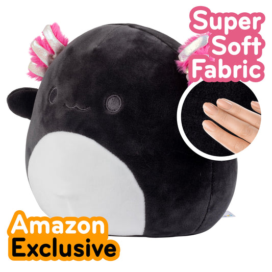 Close-up of Jaylen axolotl plush fabric highlighting softness and texture
