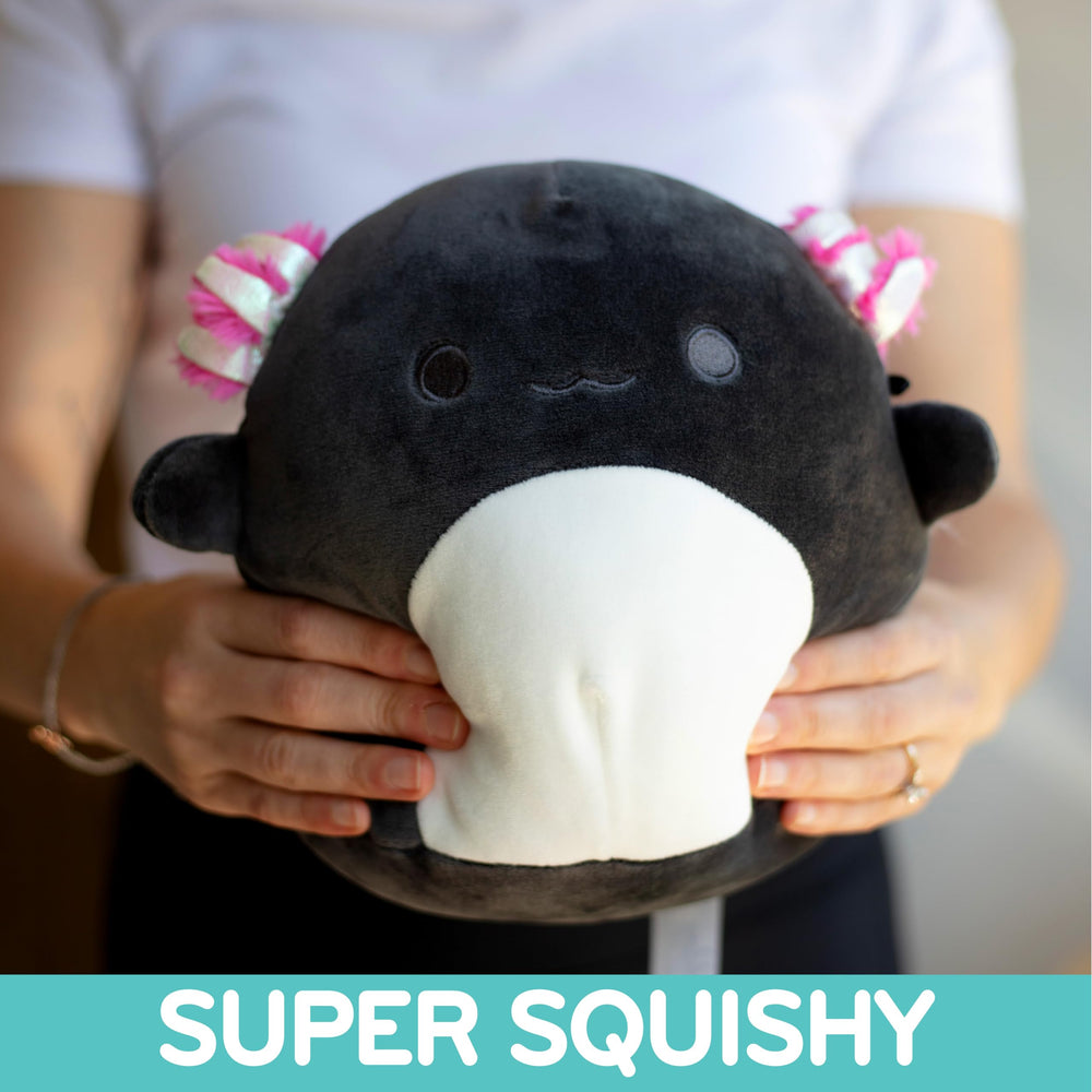 Jaylen axolotl Squishmallows embroidery details and cute facial features