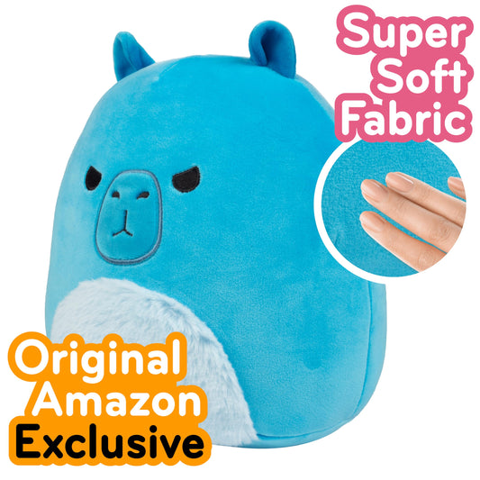 Squishmallows Kenji blue plush fabric for soft, marshmallow-like snuggles at bedtime