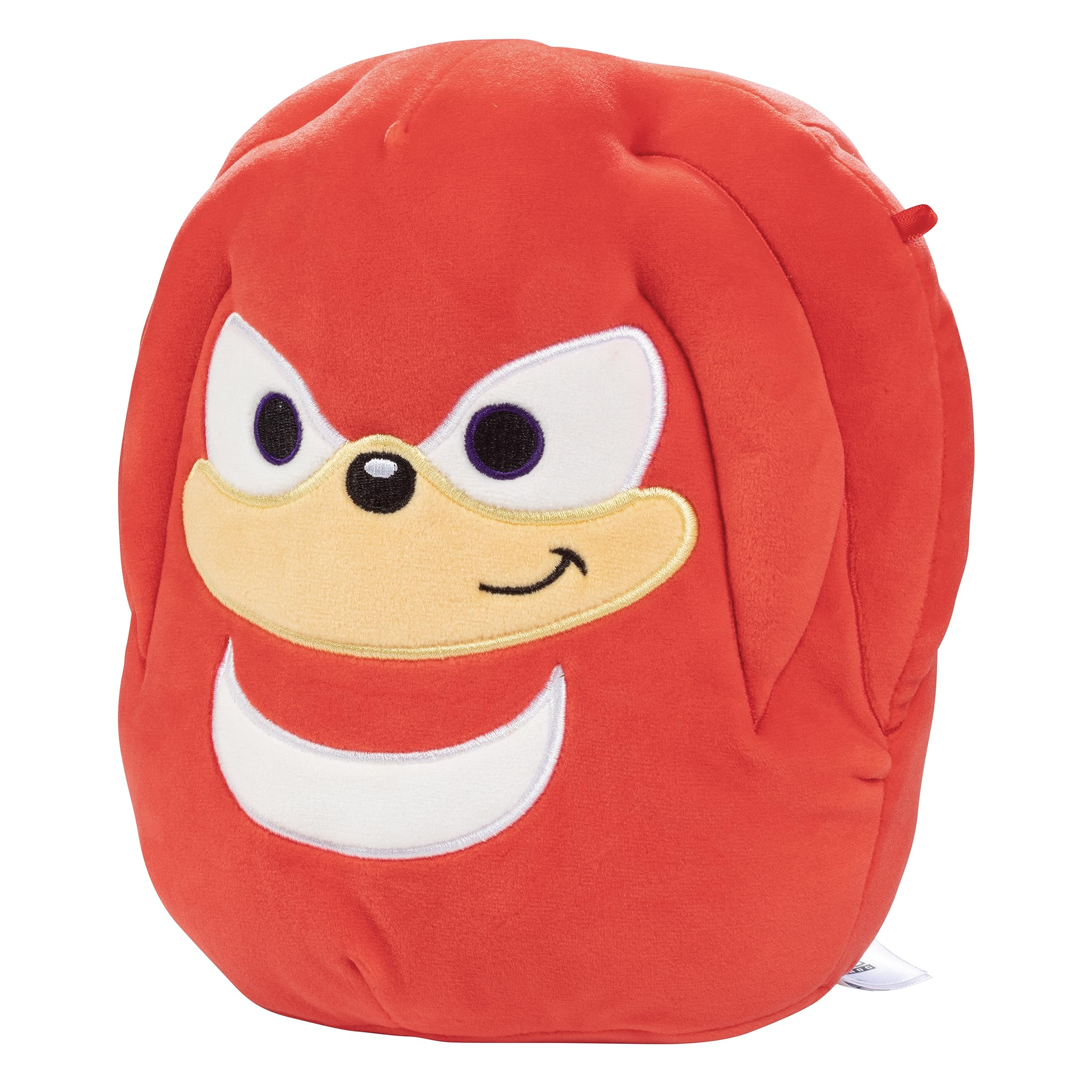 Squishmallows Knuckles soft fabric texture highlighted for tactile fun.