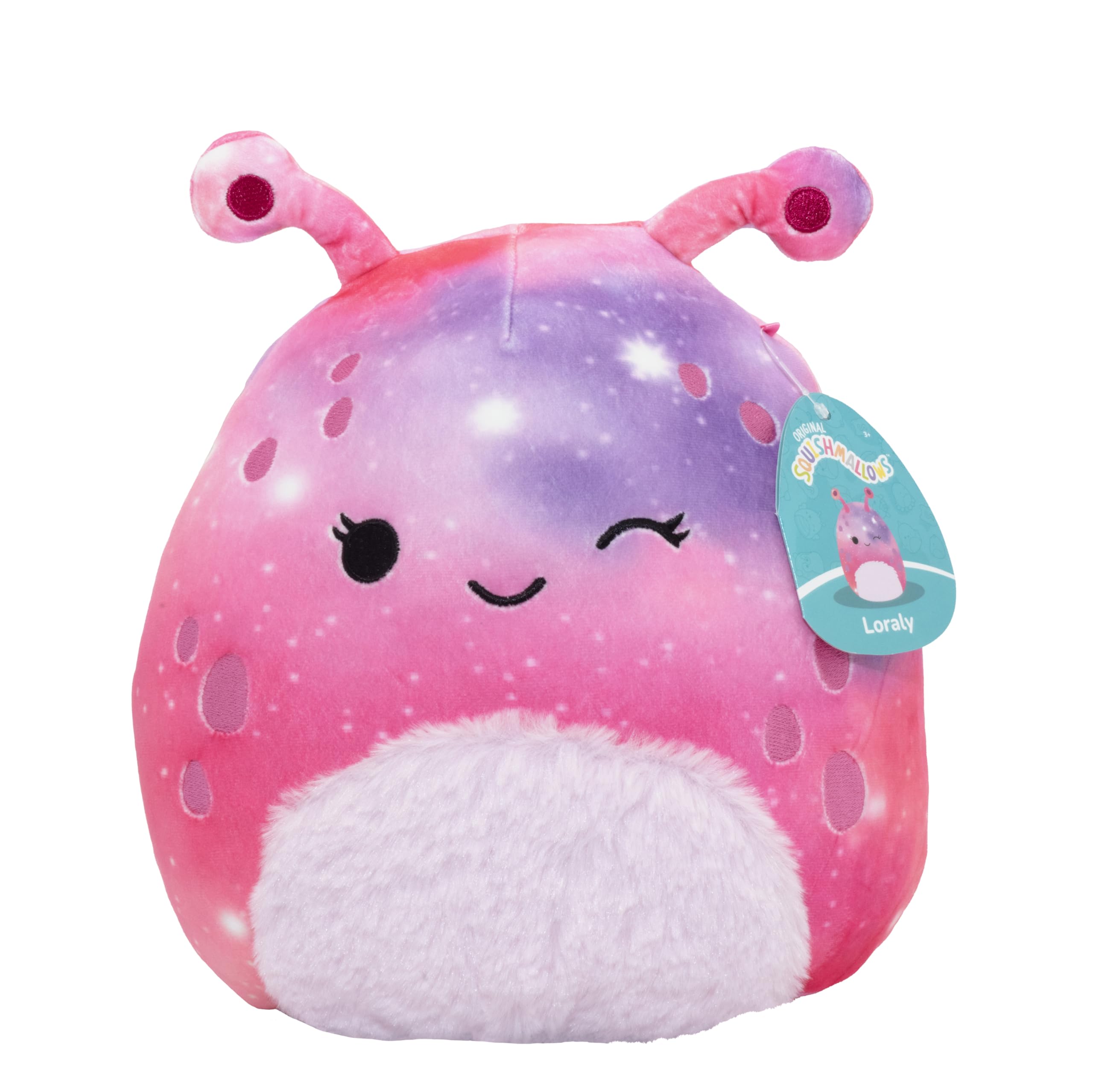 Loraly Rainbow Alien plush from Squishmallows, front view for cuddles.