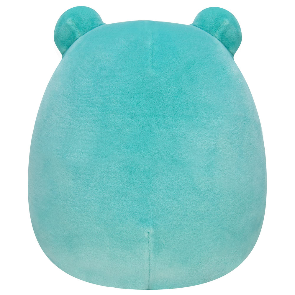 Ultra-soft Ludwig teal frog plush materials for comfort