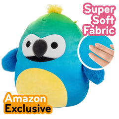 Original Squishmallows Macaw plush adds vibrant tropical color to any kid's room.