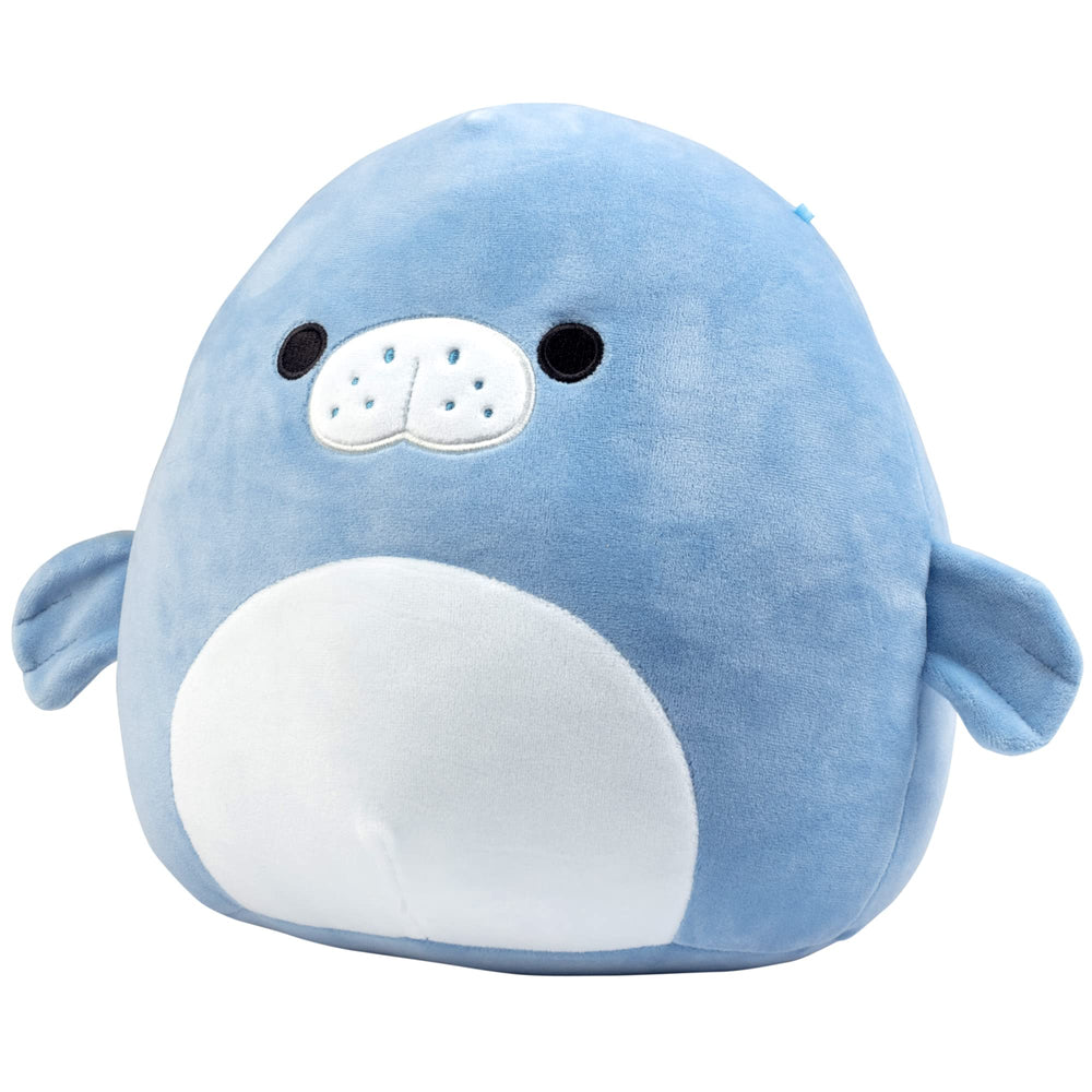 Squishmallows Maeve the Manatee travel companion plush, perfect for car trips and flights.