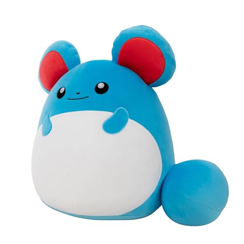 Squishmallows Marill ultrasoft fabric closeup, showcasing premium softness for comforting hugs.