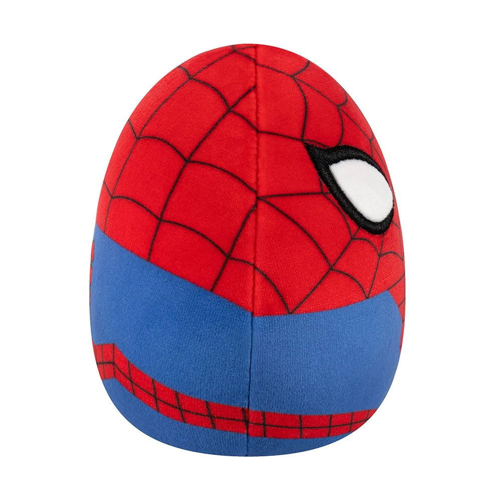 Squishmallows Marvel Spider-Man plush 8-inch cuddled on flight blanket