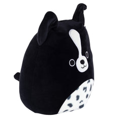 Monty close-up showing soft plush texture and squishy feel.