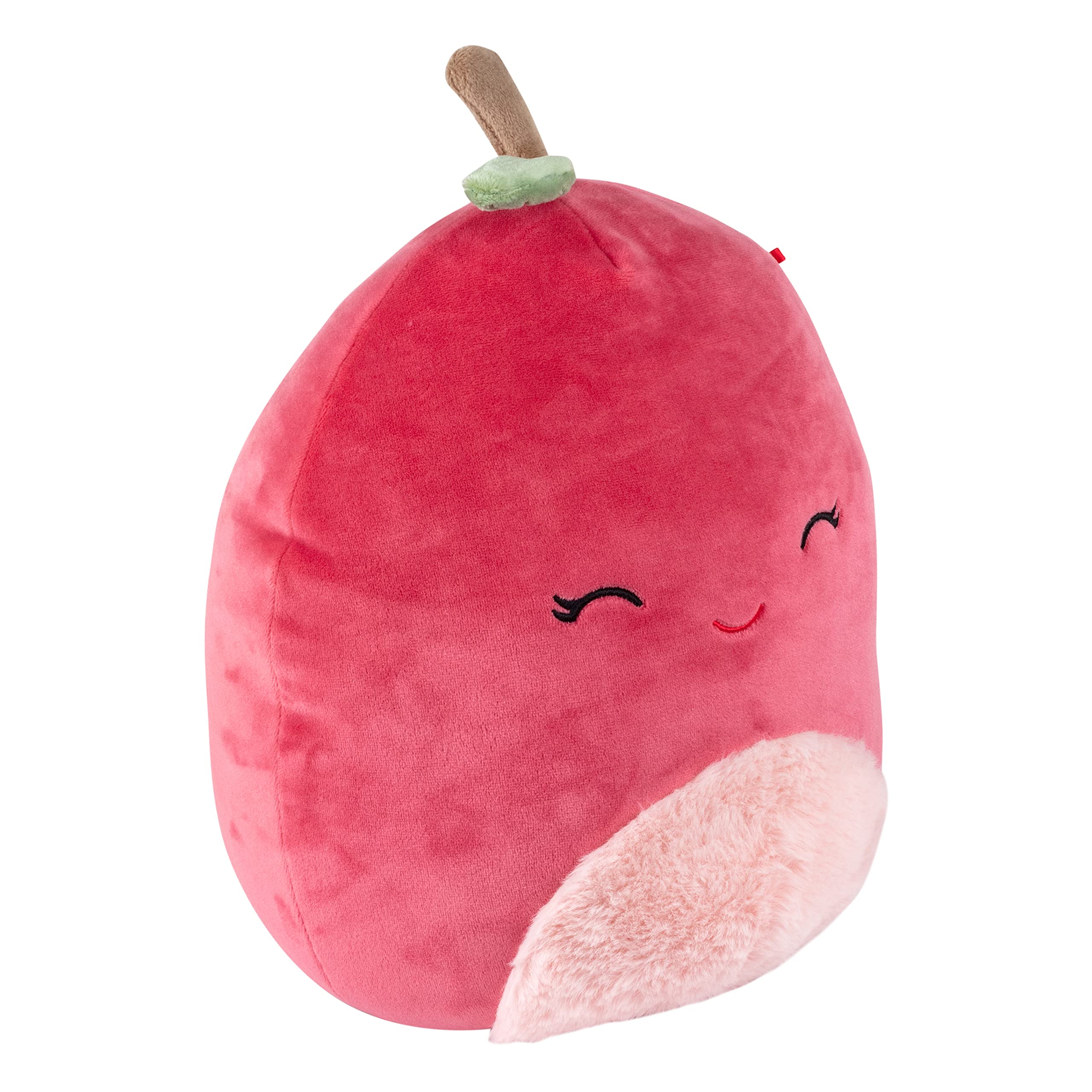 Squishmallows Original 10-inch Cherry Christmas plush smile, adds cheerful charm to bedtime routines.