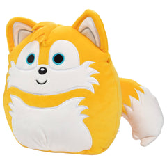 Squishmallows Sonic Tails plush close up fabric, soft texture