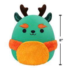 Squishmallows Kirin fabric close-up, ultrasoft pile inviting gentle hugs.