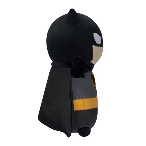 Squishmallows Batman HugMees ultrasoft fabric texture enhances cuddle comfort.