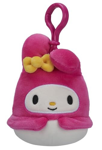 Squishmallows Sanrio Kuromi clip close-up with bold hues for backpacks
