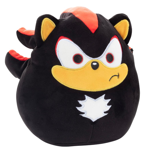 Squishmallows Shadow Hedgehog side view shows portable, cozy plush for travel.