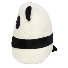 Squishmallows Stanley Panda smiling face makes cozy playtime inviting.