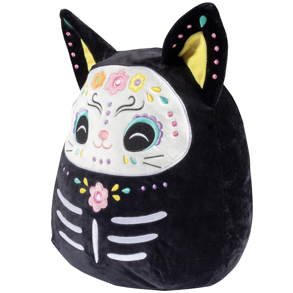 12-inch Zelina black cat plush offering a hug-worthy, soft texture.