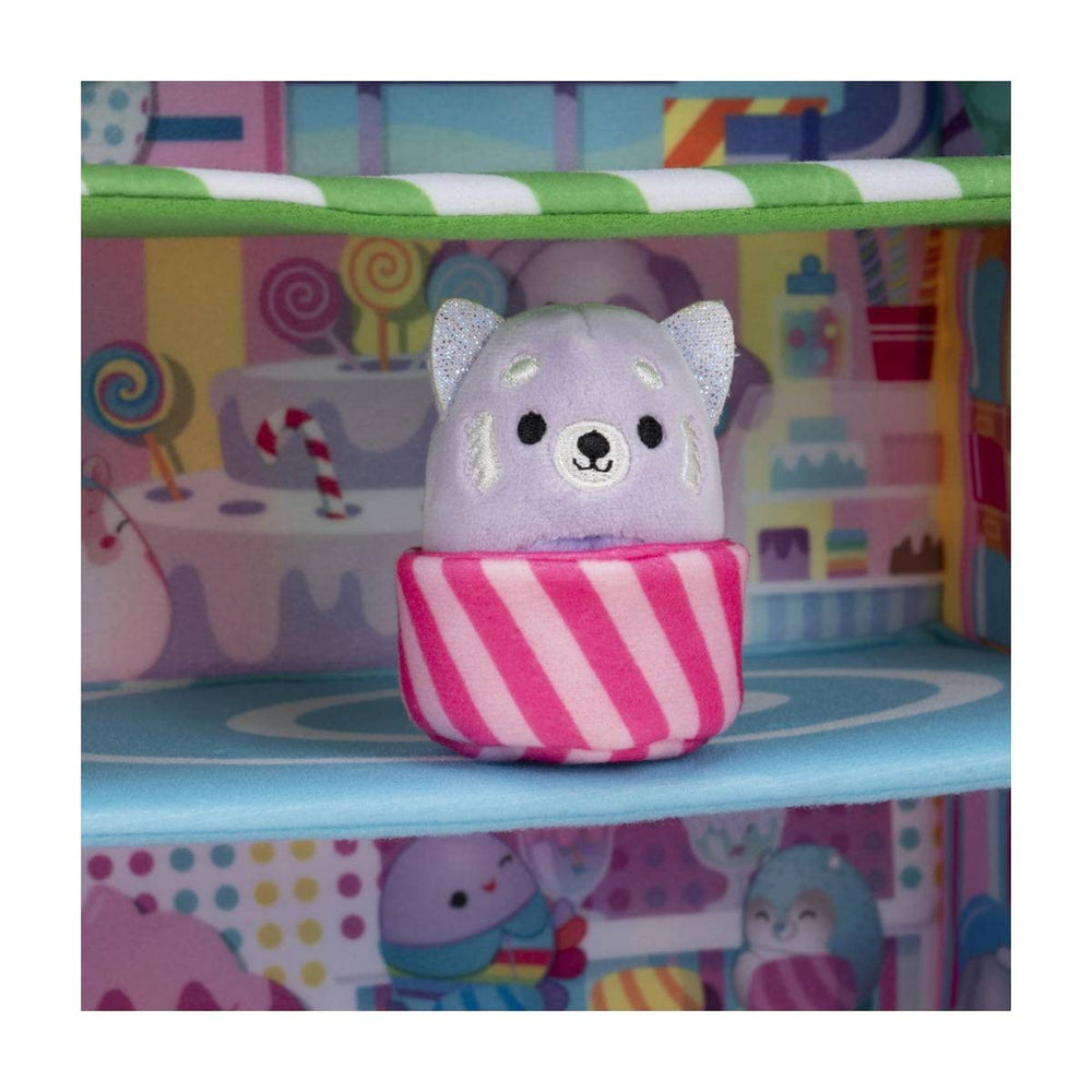 Squishville Sweet Shop display of accessory sets inspires group play and collection building.