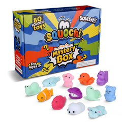 Squochi Mystery Pack 80mochi squishies in blind bags for unboxing fun.