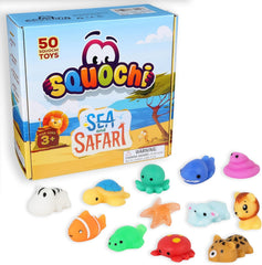 SQUOCHI mystery pack box opened showing vibrant blind bags for unboxing fun