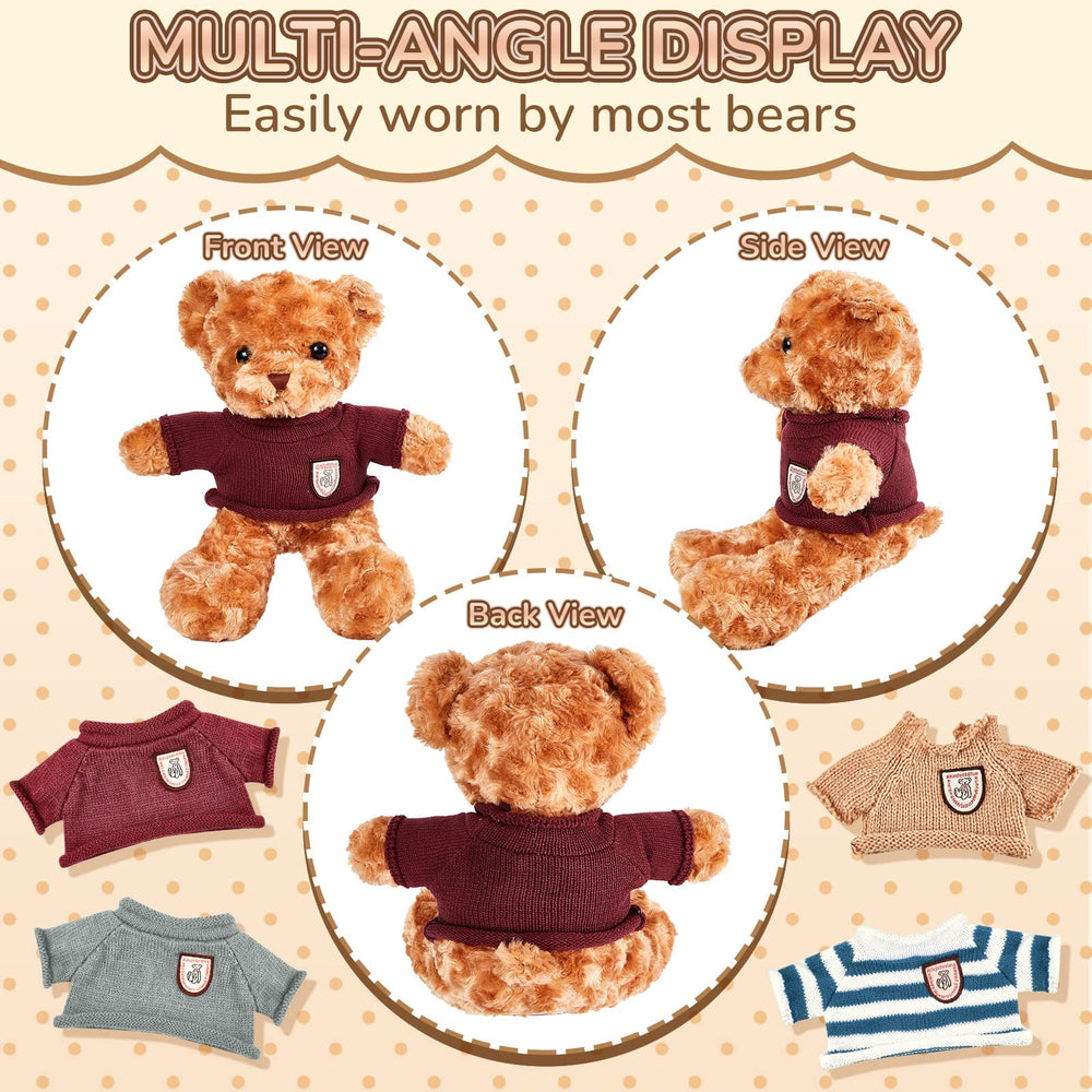 Sratte bear clothes with heart and stripe design add charm