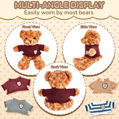 Sratte bear clothes with heart and stripe design add charm
