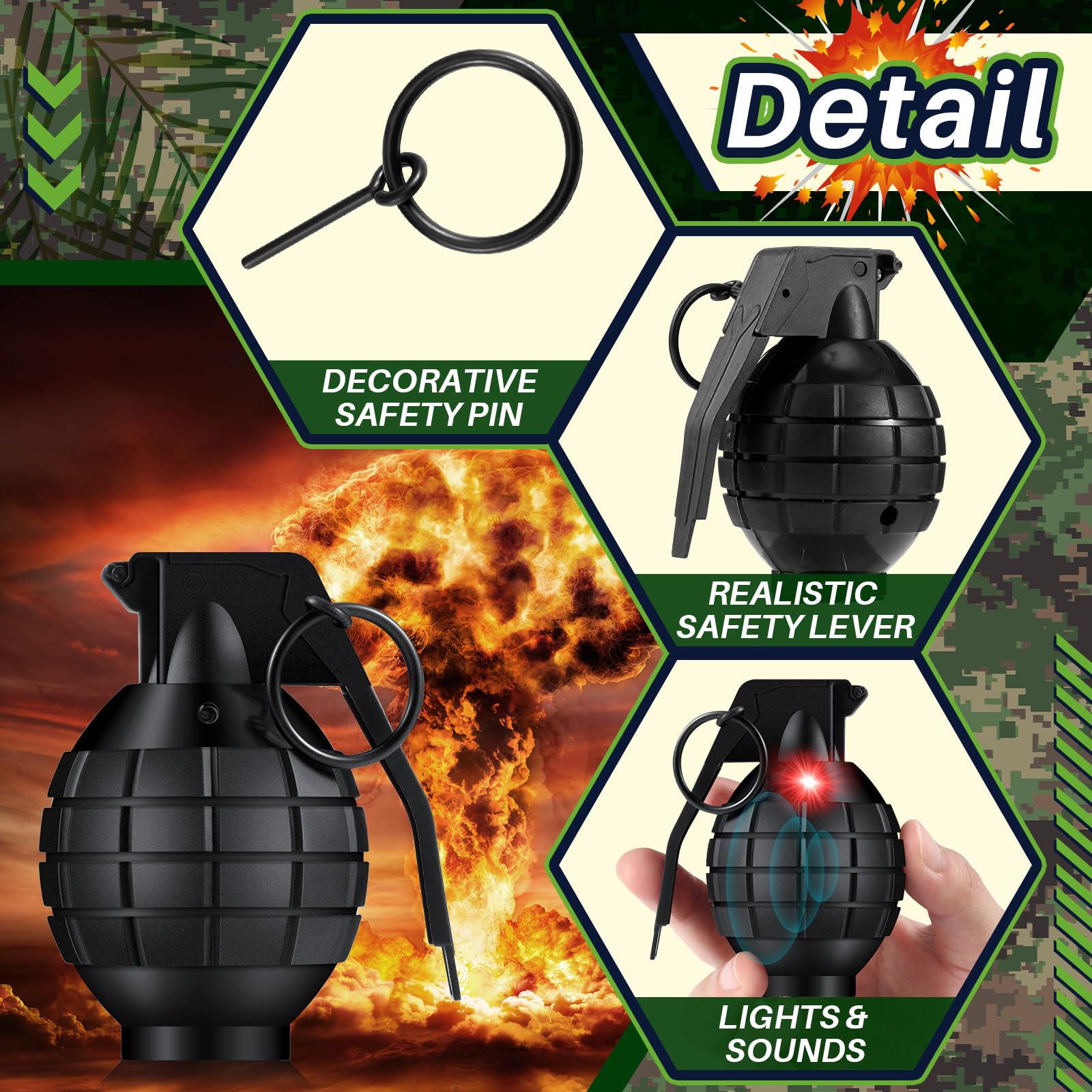 Sratte black and green grenades suit authentic costume props.