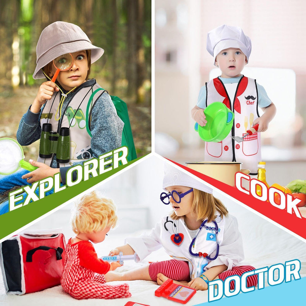 Sratte chef outfit set sparks culinary imagination during pretend kitchen games.