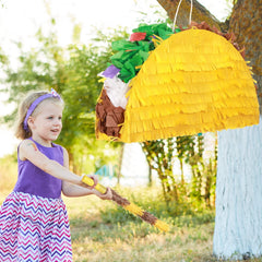 Sratte Cinco de Mayo setup with taco piñata creates lively celebrations.