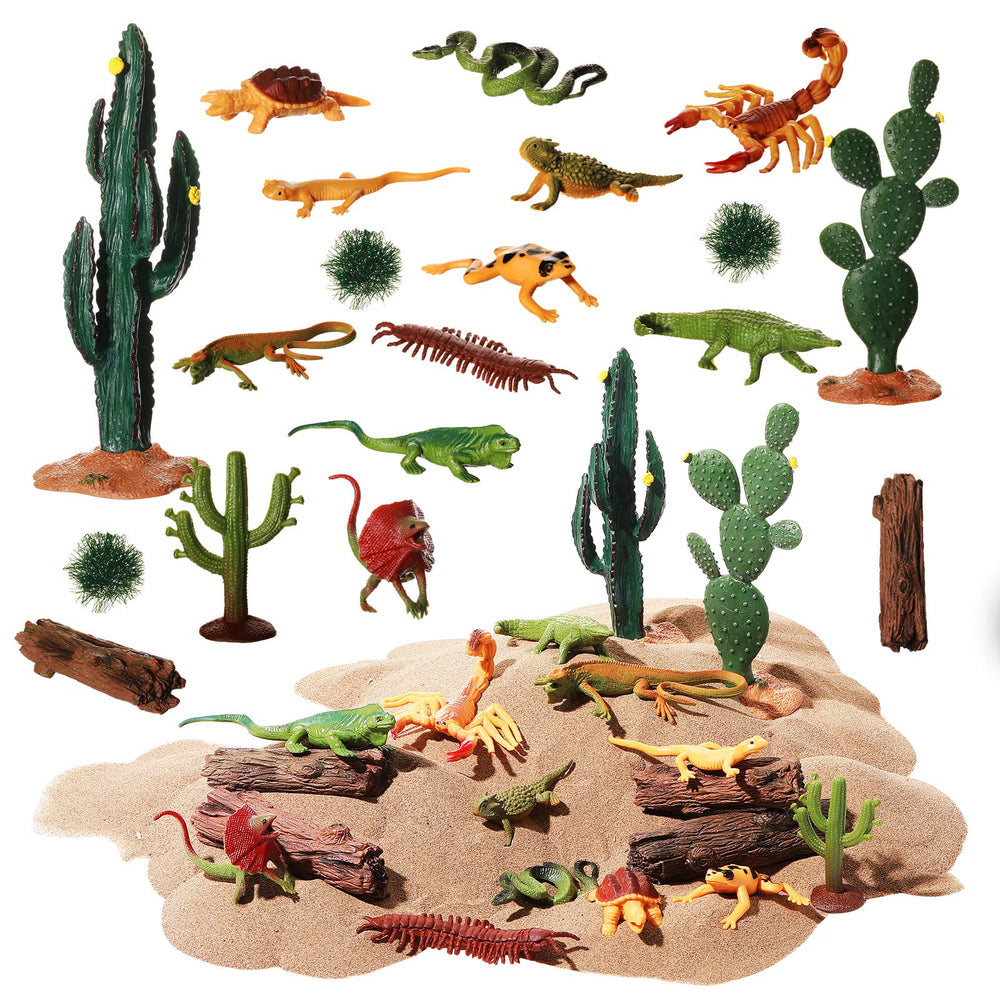 Sratte desert animals figures kit for detailed diorama crafting and display.